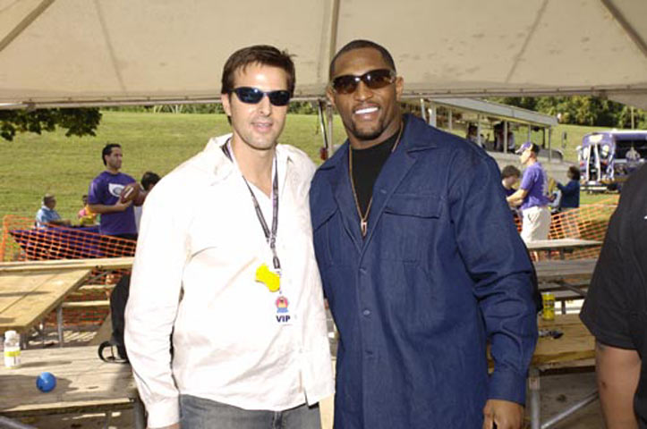 Ray Lewis, Baltimore Ravens, Radio Personality (DJ) Greg Valentine, Mix 106.5, Baltimore